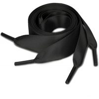 Hedvábné stuhové tkaničky do bot nebo do mikiny, jeden pár - Černé, 120 cm