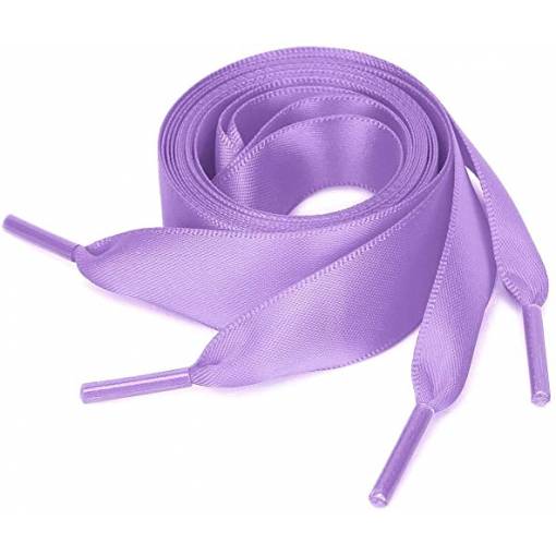 Foto - Hedvábné stuhové tkaničky do bot nebo do mikiny, jeden pár - Světle fialové, 120 cm