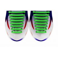 Silikonové tkaničky do bot půlkulaté 16ks - Zelené
