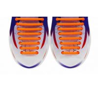 Silikonové tkaničky do bot půlkulaté 16ks - Oranžové