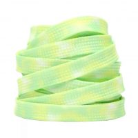 Široké tkaničky do bot batikované 120 cm - Zeleno žluté, 2 kusy