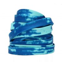 Široké tkaničky do bot batikované, jeden pár - Modro tyrkysové, 120 cm