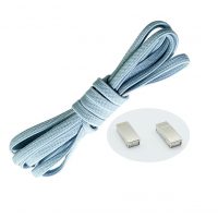 Elastické tkaničky do bot široké - Typ D - magnetické zacvakávací, jeden pár - Světle modré, 100 cm