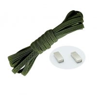 Elastické tkaničky do bot široké - Typ D - magnetické zacvakávací, jeden pár - Světle zelené, 100 cm