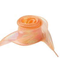 Perleťové tkaničky, jeden pár - Oranžové, 120 cm