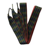 Široké kostkované tkaničky do bot, jeden pár - Modro zelené, 120 cm