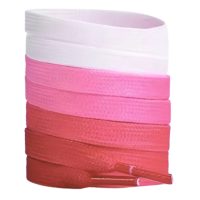Široké tkaničky do bot, jeden pár - Růžové ombré, 120 cm