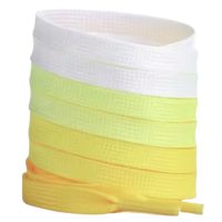 Široké tkaničky do bot, jeden pár - Žluté ombré, 120 cm