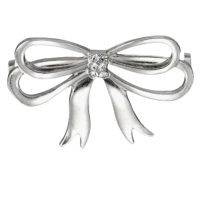 Ozdobná spona na tkaničky - Mašle, stříbrná