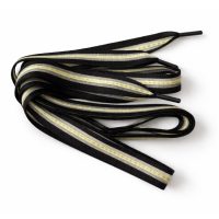 Široké tkaničky s průhlednými pruhy, jeden pár - Černé, 120 cm