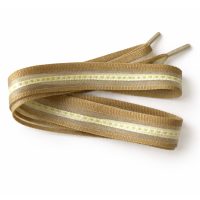 Široké tkaničky s průhlednými pruhy, jeden pár - Hnědé, 120 cm