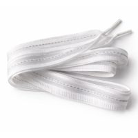 Široké tkaničky s průhlednými pruhy, jeden pár - Bílé, 120 cm
