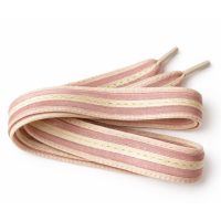 Široké tkaničky s průhlednými pruhy, jeden pár - Růžové, 120 cm