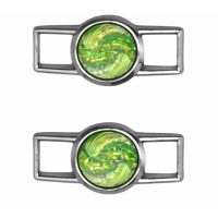 Kovová spona - přezka na tkaničky - Nebula, zelená