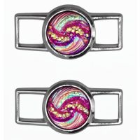 Kovová spona - přezka na tkaničky - Nebula, růžová