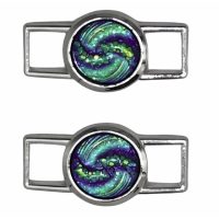 Kovová spona - přezka na tkaničky - Nebula, modrá