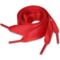 Hedvábné stuhové tkaničky do bot nebo do mikiny, jeden pár - Červené, 120 cm