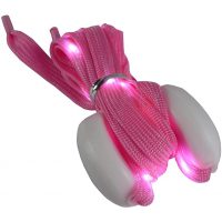 LED svítící tkaničky do bot, jeden pár - Růžové, 120 cm
