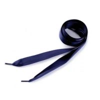 Hedvábné stuhové tkaničky do bot nebo do mikiny, jeden pár - Námořnická modř, 120 cm