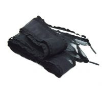 Saténové tkaničky s ozdobným okrajem, jeden pár - Černé, 120 cm