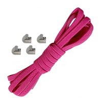 Elastické tkaničky do bot široké, jeden pár - Typ A - Tmavě růžové, 100 cm