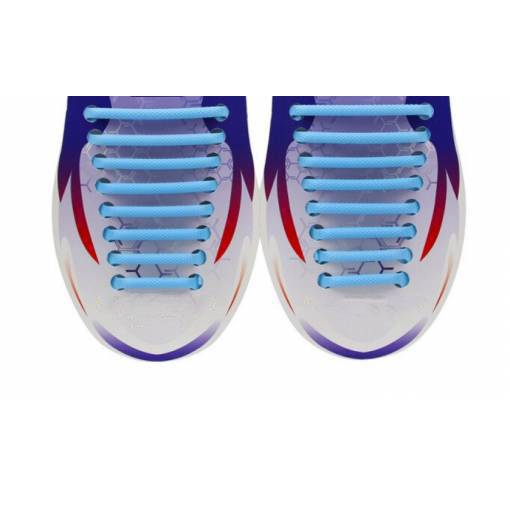 Foto - Silikonové tkaničky do bot půlkulaté 16 kusů - Nebesky modré