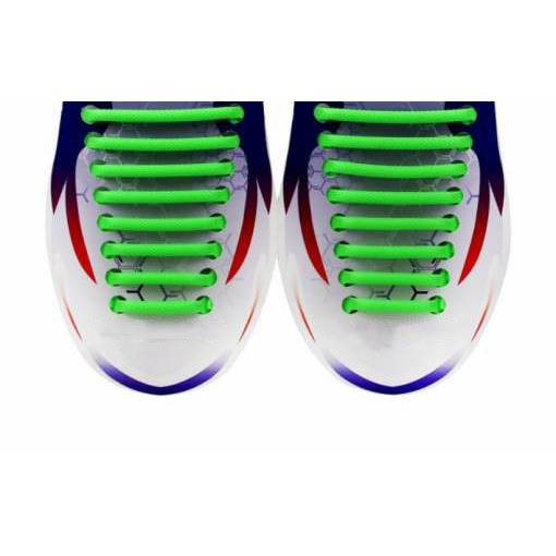 Foto - Silikonové tkaničky do bot půlkulaté 16 kusů - Zelené