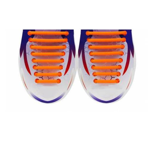 Foto - Silikonové tkaničky do bot půlkulaté 16ks - Oranžové