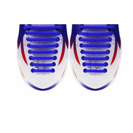 Foto - Silikonové tkaničky do bot půlkulaté 16 kusů - Tmavě modré