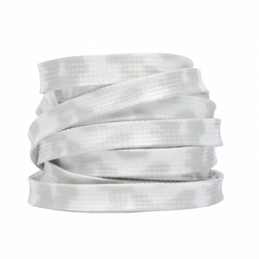 Foto - Široké tkaničky do bot batikované 120 cm - Šedo bílé, 2 kusy