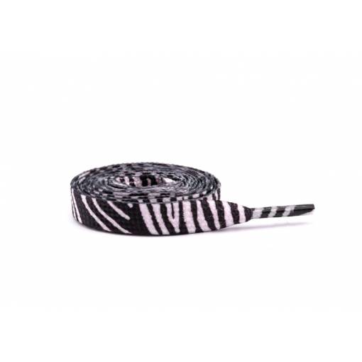 Foto - Široké tkaničky do bot maskáčové, jeden pár - Černo bílá zebra, 120 cm