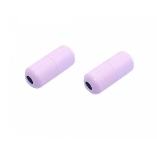Foto - Kulatá šroubovací spona na tkaničky kovová - Růžová