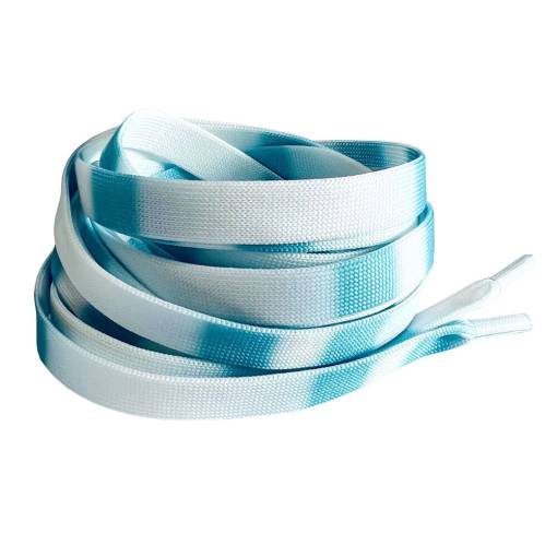 Foto - Ploché tkaničky do bot, jeden pár - Bílo modré, 120 cm