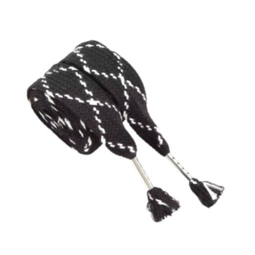 Foto - Tkaničky do bot s prošíváním, jeden pár - Černé, 120 cm