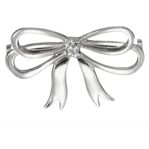 Foto - Ozdobná spona na tkaničky - Mašle, stříbrná