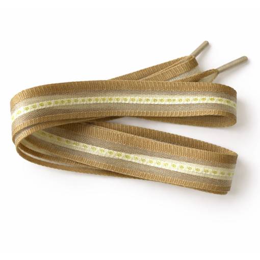 Foto - Široké tkaničky s průhlednými pruhy, jeden pár - Hnědé, 120 cm