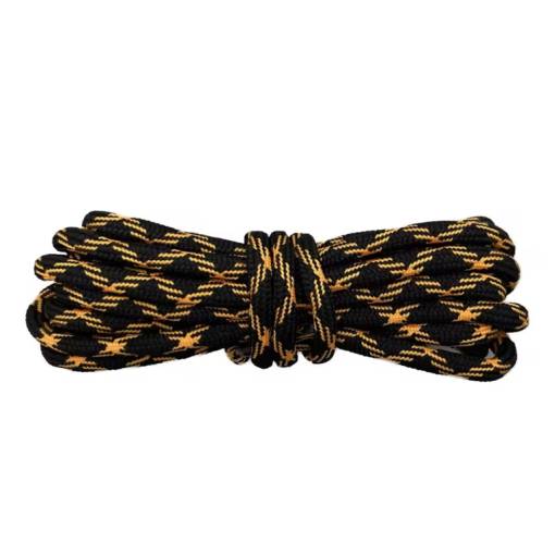 Foto - Trekové tkaničky do bot, jeden pár - Černo oranžové, 120 cm