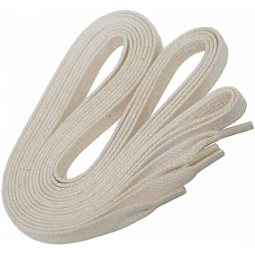 Foto - Široké voskové tkaničky do bot - Béžovo bílé