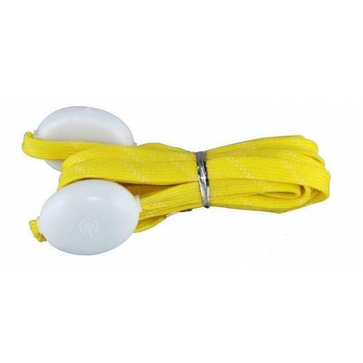 Foto - LED svítící tkaničky do bot, jeden pár - Žluté, 120 cm