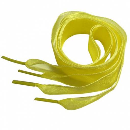 Foto - Saténové stuhové tkaničky do bot 130 cm - Žluté