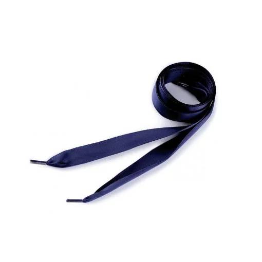 Foto - Hedvábné stuhové tkaničky do bot nebo do mikiny, jeden pár - Námořnická modř, 120 cm