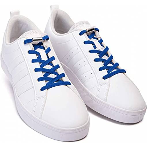 Foto - Elastické tkaničky do bot široké, jeden pár - Typ B - Námořnická modř, 100 cm