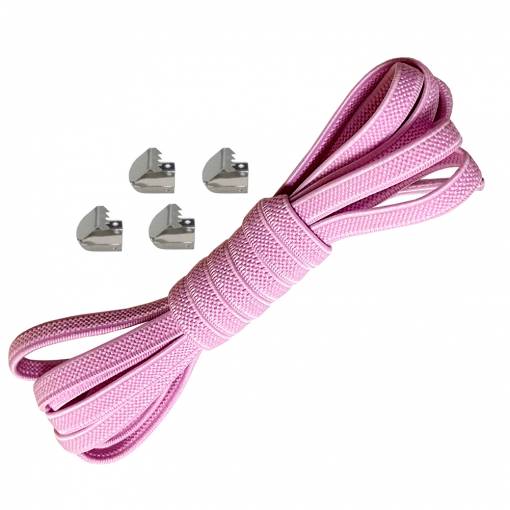 Foto - Elastické tkaničky do bot široké, jeden pár - Typ A - Růžové, 100 cm