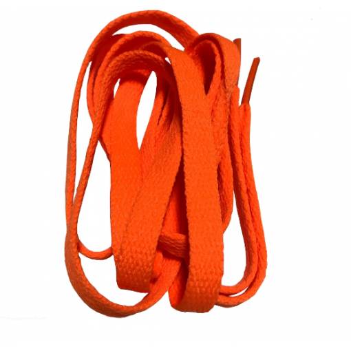 Foto - Široké tkaničky do bot, jeden pár - Neonové oranžové - 160 cm