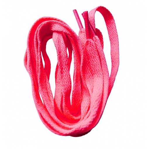 Foto - Široké tkaničky do bot, jeden pár - Oranžovo červené, 160 cm