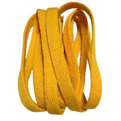 Foto - Široké tkaničky do bot, jeden pár - Oranžovo žluté - 100 cm