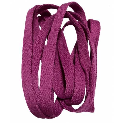 Foto - Široké tkaničky do bot, jeden pár - Tmavě fialovo červené, 100 cm