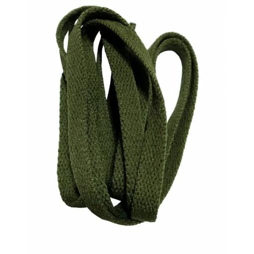 Foto - Široké tkaničky do bot, jeden pár - Army zelené - 100 cm